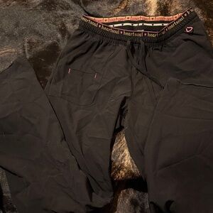 HeartSoul Black Scrub Pants with Pink Accents